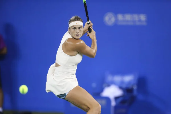 Aryna Sabalenka Білорусі Повертає Постріл Aryna Sabalenka Австралії Півфінальному Матчі — стокове фото