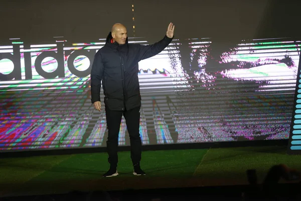 Superstar Treinador Futebol Francês Zinedine Zidane Participa Evento Promocional Adidas — Fotografia de Stock