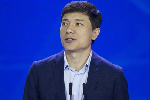 Робин Яньхун Председатель Генеральный Директор Baidu Inc Выступает Речью Время — стоковое фото