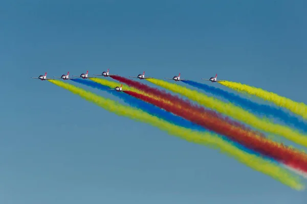 China Aircrafts Aerobatic Team Hongying Meaning Red Eagle Chinese Pla — 图库照片