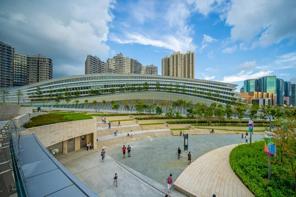 Uma Vista Estação Ferroviária West Kowloon Ligação Ferroviária Guangzhou Shenzhen — Fotografia de Stock