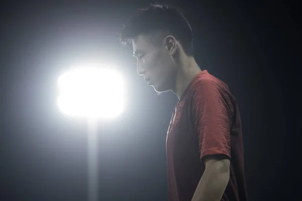 Lei Équipe Nationale Chinoise Football Masculin Participe Une Séance Entraînement — Photo