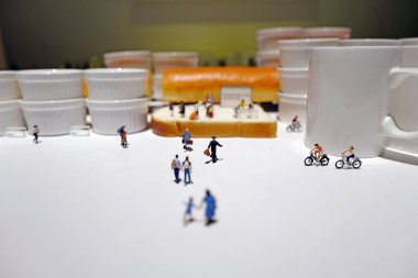 This photo shows a miniature artwork displayed at the Miniature Life Exhibition of Japanese artist Tanaka Tatsuya in Shanghai, China, 31 August 2018 clipart