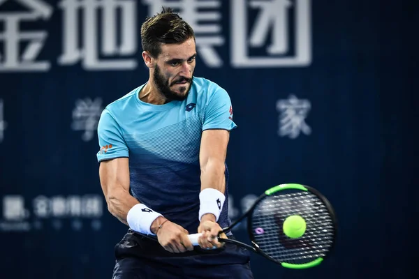 ボスニアの Damir Dzumhur 2018 日中国南部の広東省深セン市で 2018 Atp 深セン オープン テニス — ストック写真