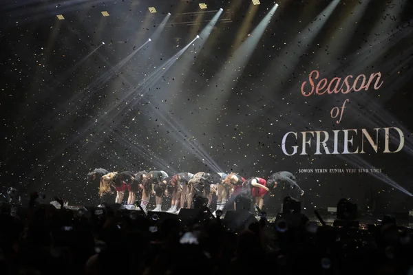 Miembros Del Grupo Chicas Surcoreanas Gfriend Presentan Durante Concierto Gira — Foto de Stock