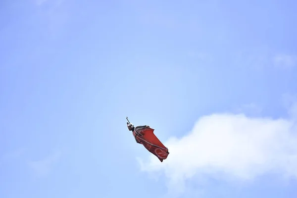 Panfleto Wingsuit Compete Enquanto Salta Penhasco Durante 7Th World Wingsuit — Fotografia de Stock