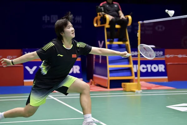 Bingjiao Chine Retourne Tir Akane Yamaguchi Japon Dans Leur Match — Photo
