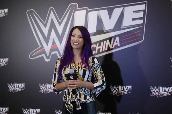 Luptătorul Profesionist American Sasha Banks Participă Conferință Presă Pentru Evenimentul — Fotografie, imagine de stoc