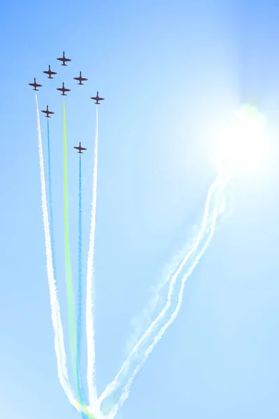 China Aircrafts Aerobatic Team Hongying Meaning Red Eagle Chinese Pla — Stock Photo, Image