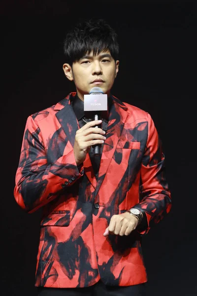 Taiwanesiska Sångare Och Skådespelare Jay Chou Deltar Ett Evenemang För — Stockfoto