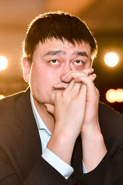 Estrela Basquete Chinesa Aposentada Yao Ming Presidente Associação Chinesa Basquete — Fotografia de Stock