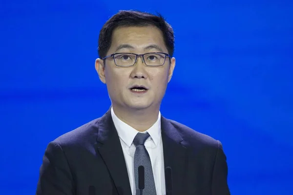 Pony Huateng Presidente Ceo Tencent Holdings Ltd Pronuncia Discurso Conferencia —  Fotos de Stock