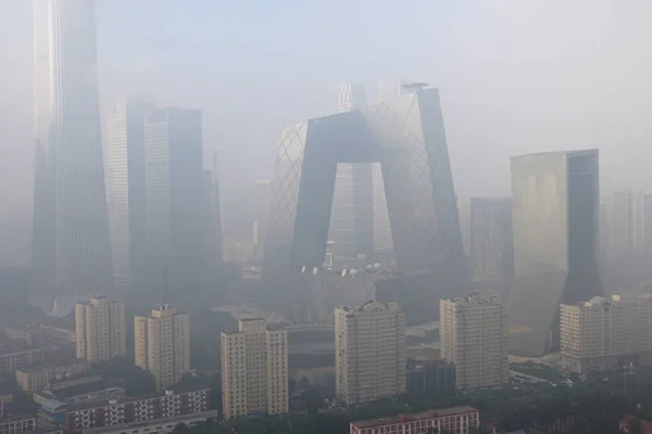 Torre Citic Carinhosamente Conhecida Como China Zun Esquerda Nova Torre — Fotografia de Stock