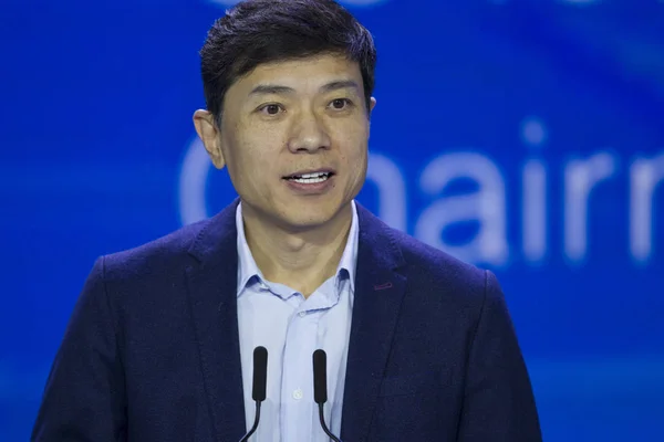 Robin Yanhong Prezes Dyrektor Generalny Baidu Inc Wygłasza Przemówienie Podczas — Zdjęcie stockowe