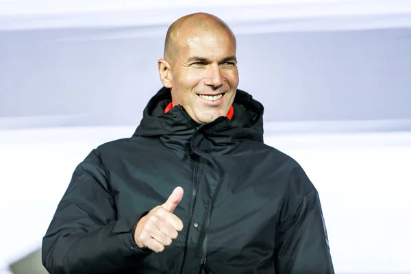 Fransız Futbol Yıldızı Koç Zinedine Zidane Katılır Adidas Tarafından Bir — Stok fotoğraf
