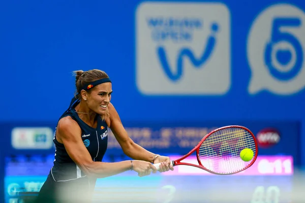 Monica Puig Puerto Rico Devuelve Una Oportunidad Wang Qiang China — Foto de Stock