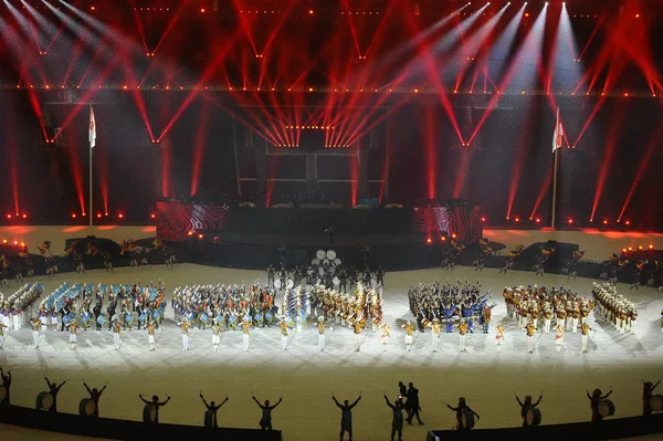 Entertainers Presteren Slotceremonie Van 2018 Asian Games Officieel Bekend Als — Stockfoto