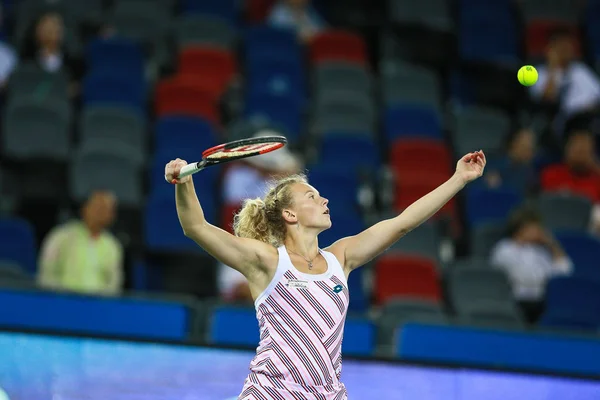 Katerina Siniakova República Checa Sirve Contra Caroline Garcia Francia Partido — Foto de Stock