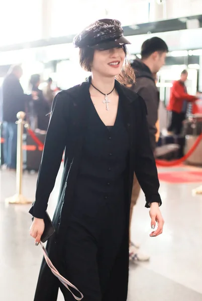 Chanteuse Actrice Taïwanaise Angela Chang Arrive Aéroport Avant Son Départ — Photo