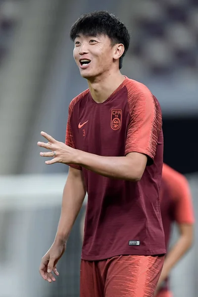 Yang Dari Tim Nasional Sepak Bola Pria Tiongkok Mengambil Bagian — Stok Foto