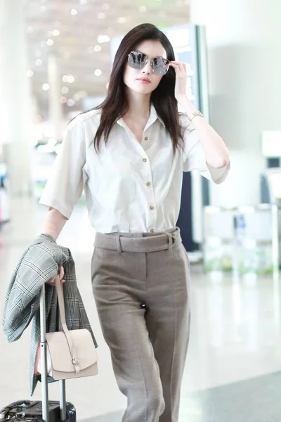 Chinese Model Sui Sui Arrives Beijing Capital International Airport Beijing — Stock Photo, Image