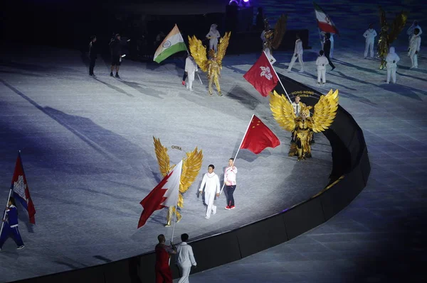 Farklı Ülkelerden Sporcular 2018 Asya Oyunları Resmen Asya Oyunları Olarak — Stok fotoğraf