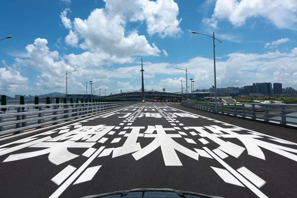 Widok Najdłuższy Świecie Most Krzyżowy Most Hongkong Zhuhai Makau Mieście — Zdjęcie stockowe