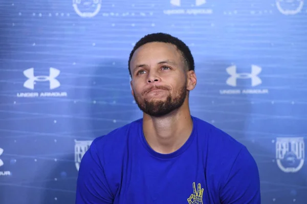 Nba Star Stephen Curry Golden State Warriors Pictured Interview Fan — Stock Photo, Image