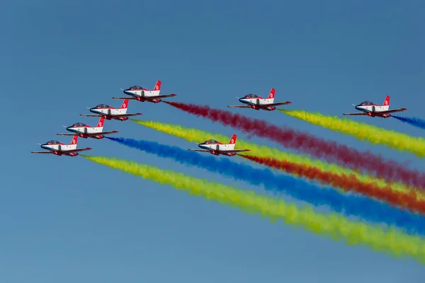 Chinas Flugzeuge Des Kunstflugteams Hongying Roter Adler Der Chinesischen Luftwaffe — Stockfoto