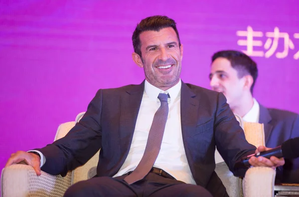 Voormalig Portugese Voetballer Luis Figo Woont Een Zakelijke Forum Shenyang — Stockfoto