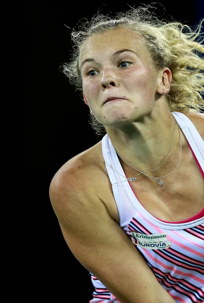 Katerina Siniakova République Tchèque Retourne Tir Garbine Muguruza Espagne Dans — Photo