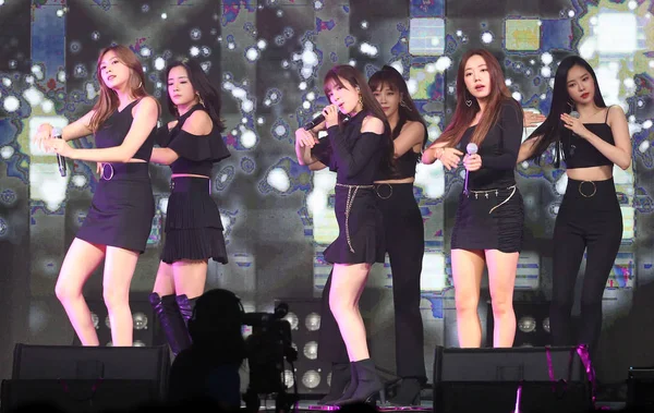 Membros Girl Group Sul Coreano Apink Apresentam Concerto Apink Ásia — Fotografia de Stock