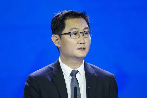 Pony Huateng Chairman Ceo Tencent Holdings Ltd Delivers Speech World — Stock fotografie