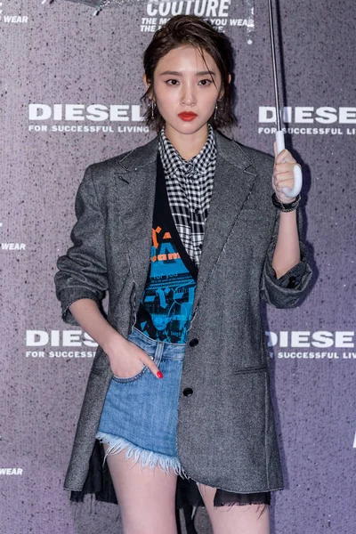 Chinese Actress Tang Yixin Attends Promotional Event Diesel Shanghai China — Stock Photo, Image