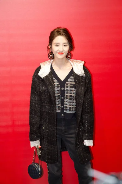 Chinese Actress Tang Yixin Arrives Promotional Event Chanel Rouge Beijing — Stock Photo, Image