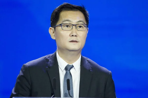 Pony Huateng Chairman Ceo Tencent Holdings Ltd Delivers Speech World — Stok fotoğraf