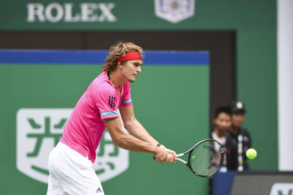 Tenista Alemão Alexander Zverev Participa Uma Sessão Treinamento Preparação Para — Fotografia de Stock