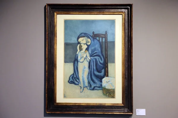 Kresba Matemity Zobrazuje Během Picasso Tvorba Génia Výstavy Díla Pabla — Stock fotografie