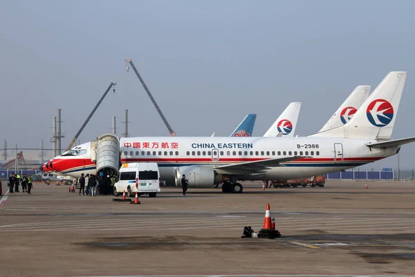 Utasszállító Repülőgép Kína Keleti Airlines Boeing 737 300 Van Képen — Stock Fotó