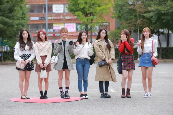 Membros Girl Group Sul Coreano Girl Também Estilizado Como Girl — Fotografia de Stock