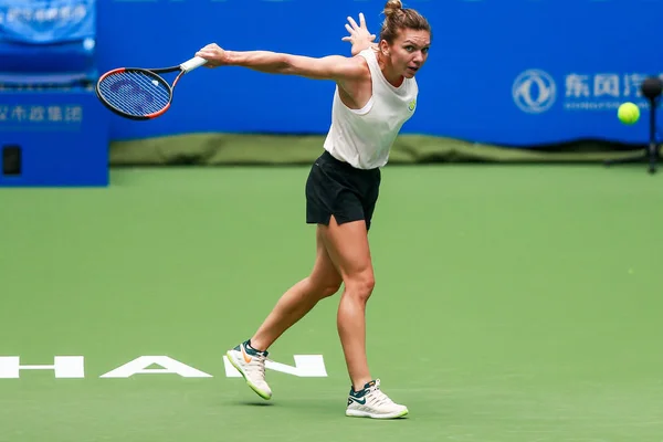 Симона Halep Румунії Приймає Участь Навчальній Сесії Dongfeng Мотор Wta — стокове фото