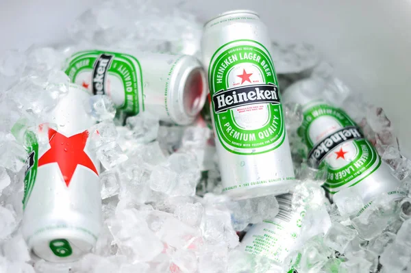 Caixas Cerveja Heineken Estão Exibição Pequim China Junho 2014 — Fotografia de Stock