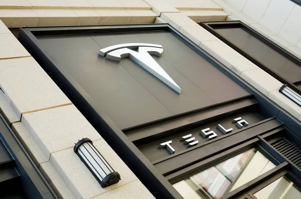 Vista Uma Loja Tesla Shanghai China Novembro 2018 — Fotografia de Stock