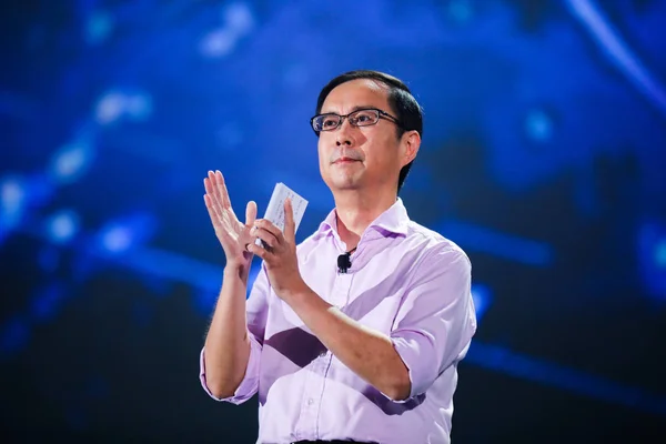 Даниэль Чжан Генеральный Директор Alibaba Group Выступает Ежегодном Собрании Городе — стоковое фото