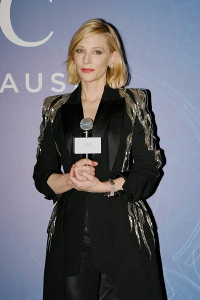 Actrița Australiană Cate Blanchett Participă Eveniment Promoțional Pentru Iwc Shanghai — Fotografie, imagine de stoc