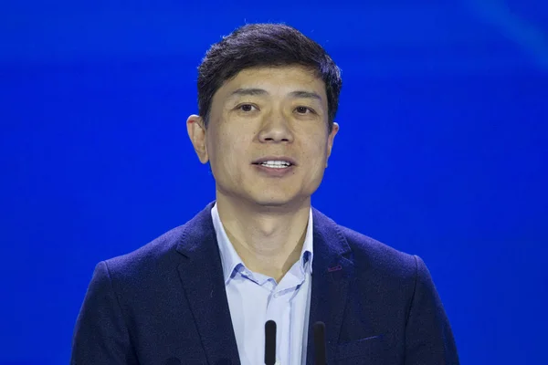 Робин Яньхун Председатель Генеральный Директор Baidu Inc Выступает Речью Время — стоковое фото