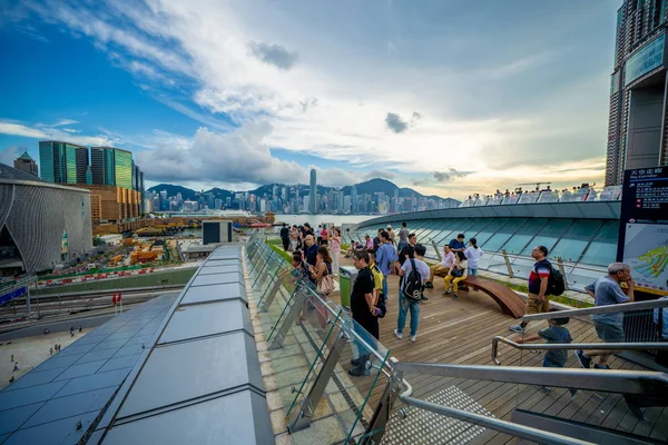 People View Hong Kong Victoria Harbor Sightseeing Platform West Kowloon — Stock Photo, Image