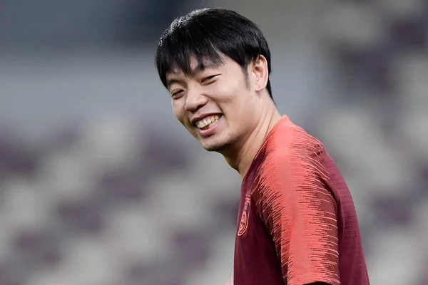 Zhang Xizhe Fra Det Kinesiske Herrelandslaget Fotball Deltar Treningsomgangen Før – stockfoto