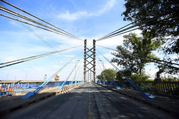 Una Vista Del Primer Puente Con Cable Shanghái Puente Maogang — Foto de Stock