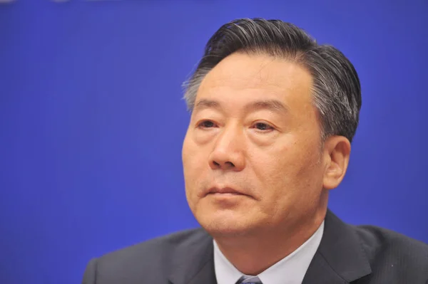 Wang Zuji Vice Président China Insurance Regulatory Commission Circ Prend — Photo